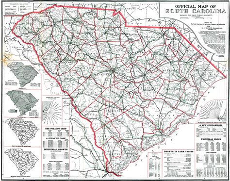 South Carolina - Roads & Highways - SC Road Map 1914