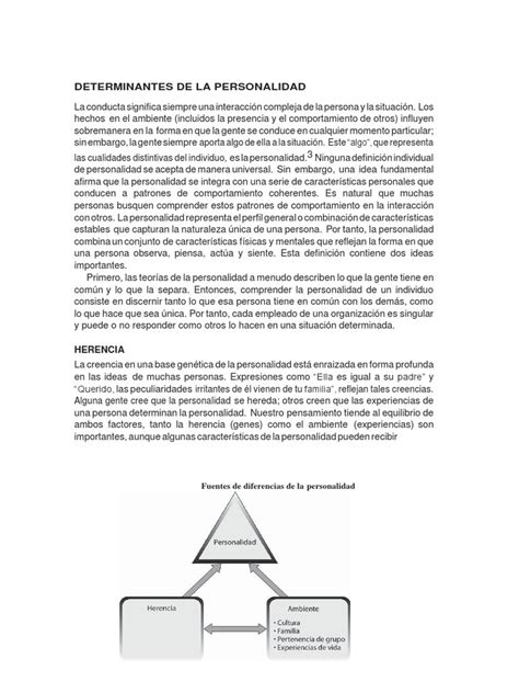 Determinantes de La Personalidad | PDF | Comportamiento | Herencia