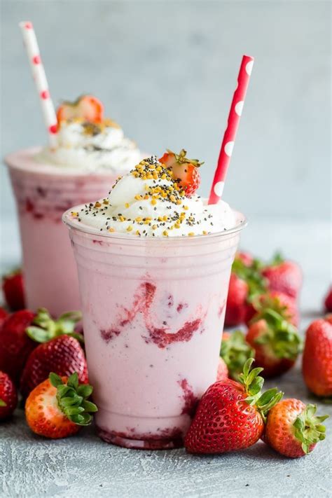 Strawberry Protein Shake with Vanilla Whipped Cream - Foodness Gracious | Recipe | Strawberry ...