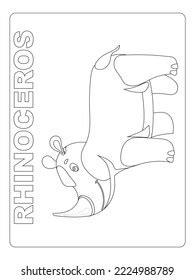 Animal Coloring Page Kids Art Line Stock Vector (Royalty Free ...