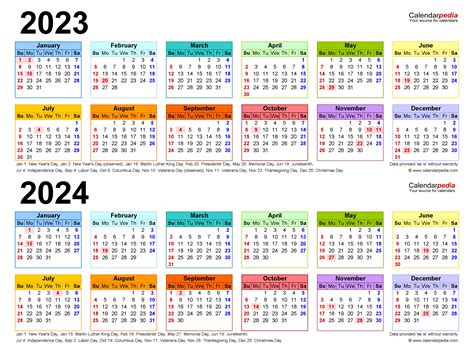 [High Resolution] Pocket Calendar 2023 And 2024