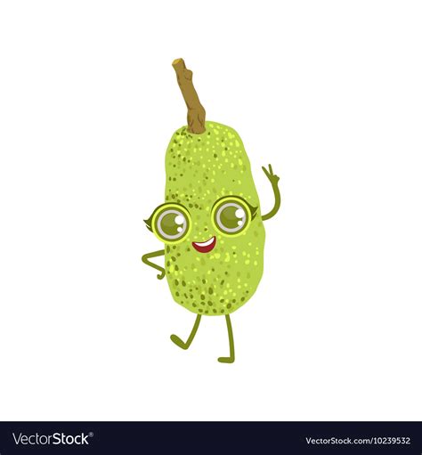 Jackfruit girly cartoon character Royalty Free Vector Image