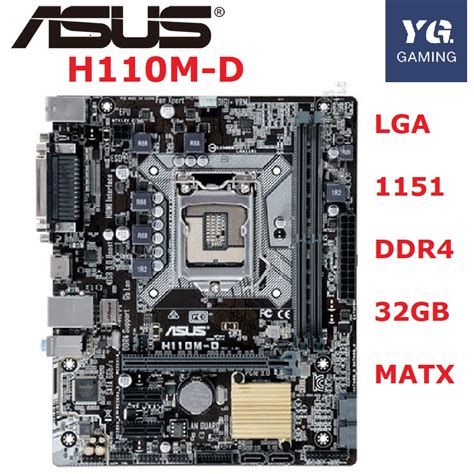 ASUS H110M-D Motherboard LGA1151 DDR4 Intel H110M-F Chipset used ...