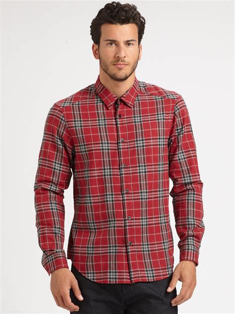 Lyst - Rogan Plaid Shirt in Red for Men