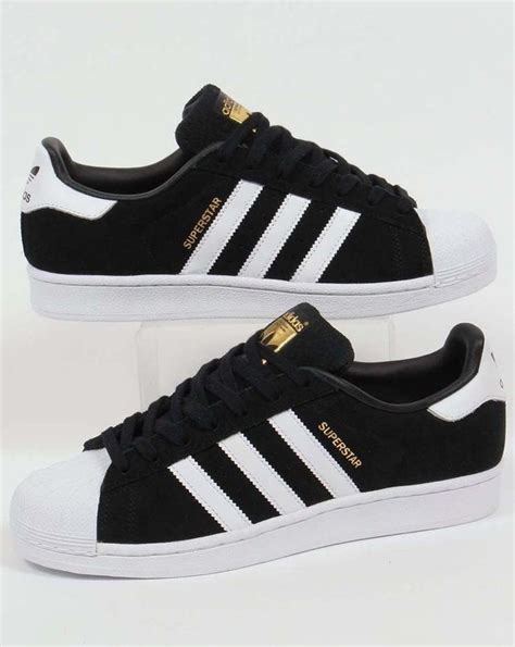 Adidas Originals - Adidas Superstar Suede Trainers in Black & White - shell toe | Adidas shoes ...