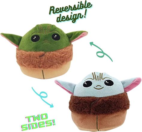 jiffybair Reversible Baby Yoda Plush, Baby Yoda Teddy Two Facial Expressions, Grogu Plush, Baby ...