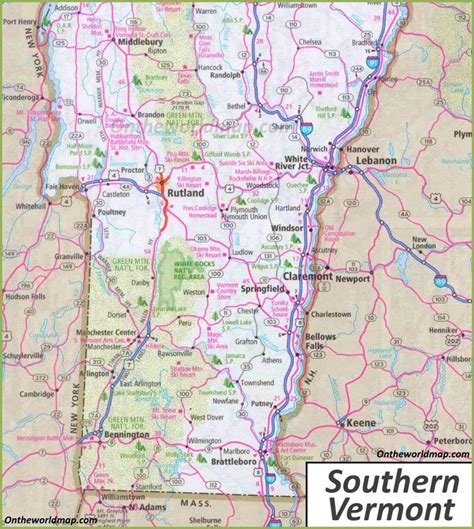 Map of Southern Vermont