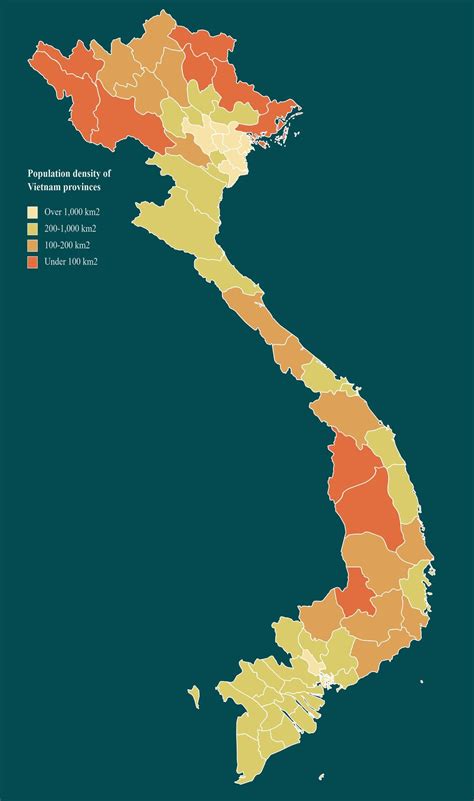 Population density of Vietnam provinces | Vietnam, Province, Poster