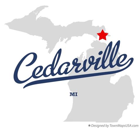 Map of Cedarville, Mackinac County, MI, Michigan