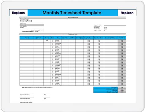 Excel Weekly Timesheet Template With Formulas