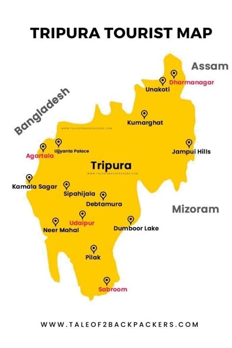 Tripura Tourist Map | Tale of 2 Backpackers