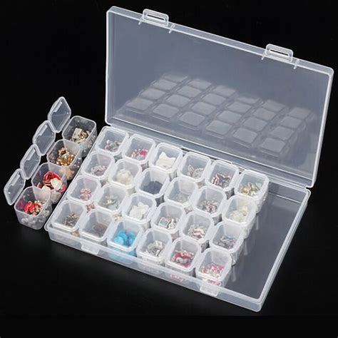 28 Slots Plastic Diamond Storage Box (Clear)