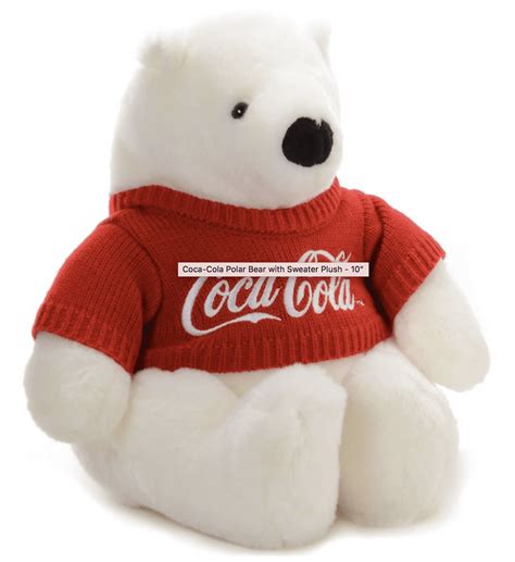 Authentic Coca-Cola Coke Polar Bear with Sweater Plush 10 inc New with Tag - Walmart.com ...