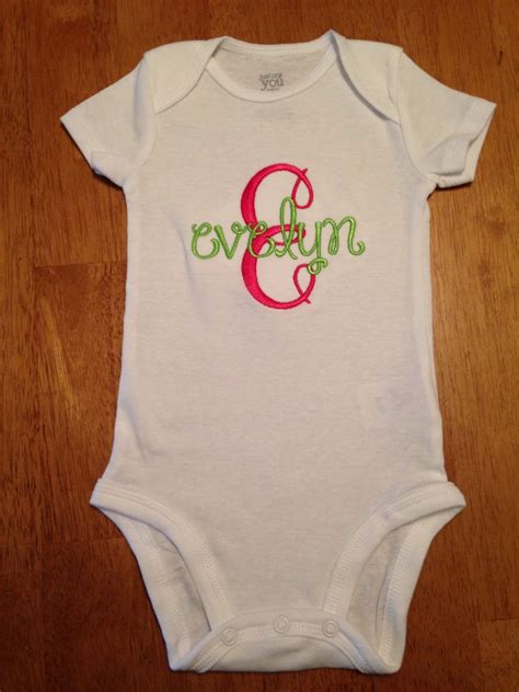 Monogrammed Onesie for Baby Girl by TheAHaShop on Etsy