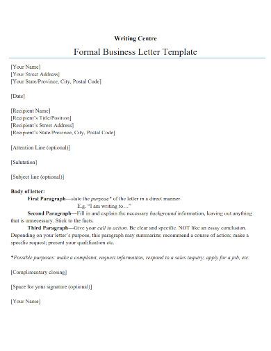 Formal Business Letter - Examples, Format, How to Write, PDF