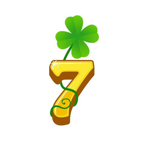 7 lucky numbers with clover vector 7492173 Vector Art at Vecteezy