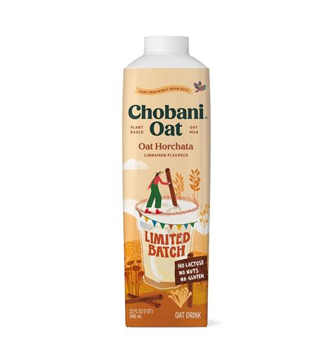 Buy Chobani Oat Milk, Limited Batch Oat Horchata, Cinnamon Flavored, Plant Based, Made From ...