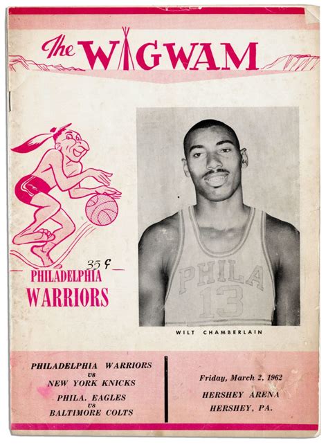 Sell or Auction Your Wigwam Wilt Chamberlain 100 Point Game Program