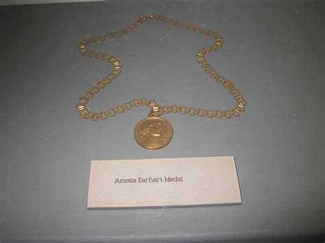 Amelia Earhart Gold Medal at the museum, museum, medal, gold, white ...