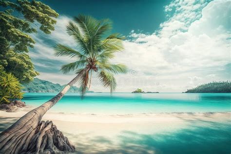 Photo Beautiful Tropical Beach and Sea with Coconut Stock Image - Image ...