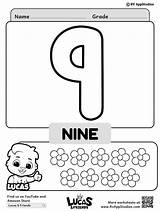 Number 9 Coloring sketch template
