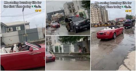 Video As Burna Boy Cruises Streets of Lagos in Rolls Royce, Police Blow ...