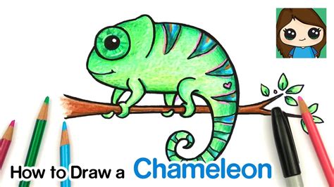 Cute Chameleon Drawing