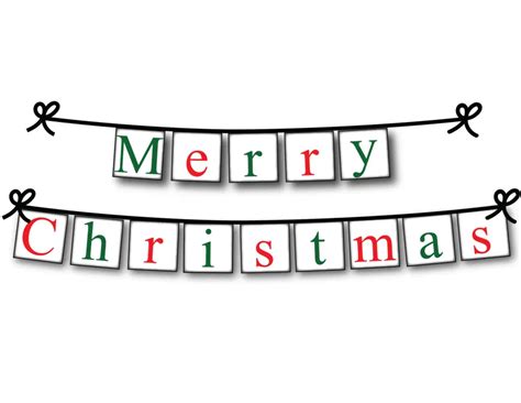 10 Festive Merry Christmas Banner Printables - Kitty Baby Love