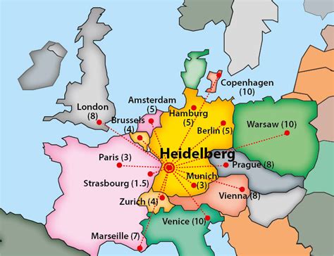 Map Of Germany Showing Heidelberg - United States Map