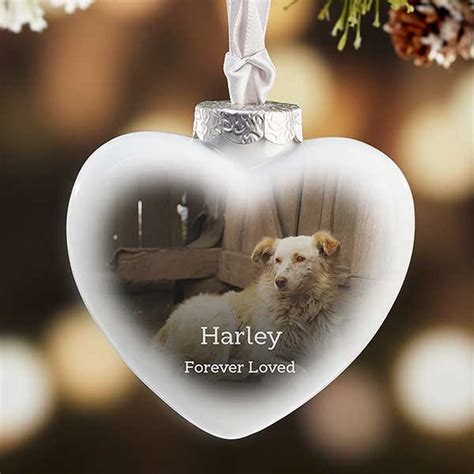 Pet Memorial Personalized Photo Deluxe Heart Ornament