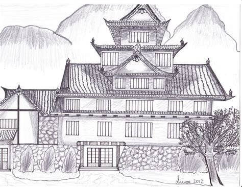 Japanese Castle drawing by LianaVisan on DeviantArt