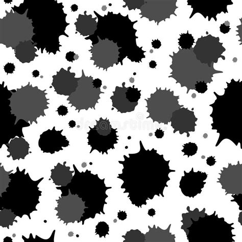 Seamless Pattern of Ink Blots. Vector Illustration Stock Vector - Illustration of splat ...