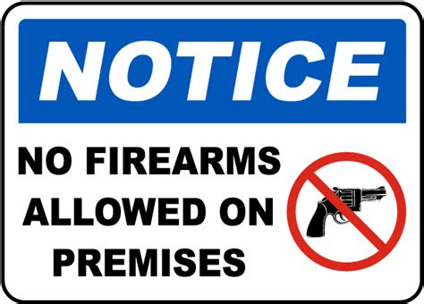 Free Printable No Firearms Allowed Signs