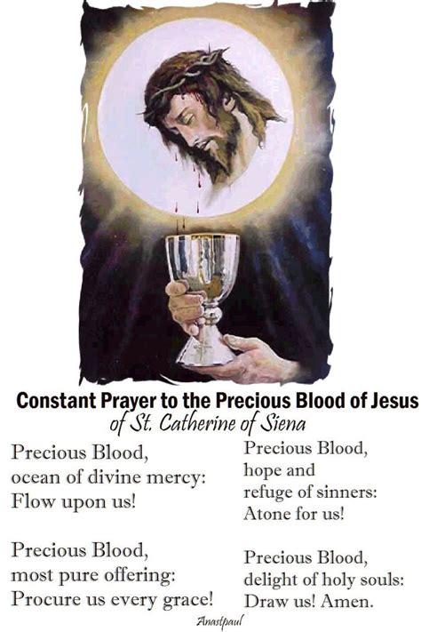 Constant prayer to the Precious Blood of Jesus by St. Catherine of Siena ~ AnaStpaul - Our ...