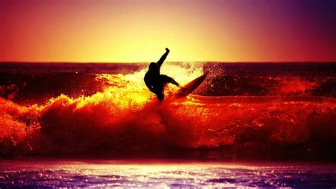 Sunset Surfing Wallpaper-Free HD Sports Downloads