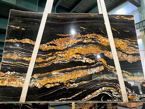 Black Granite with Gold Veins Countertops Slabs Tiles Price