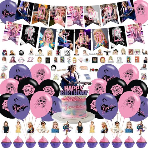 Buy The Taylor Swift Party Decorations,Music Singer Birthday Party Supplies Includes Banner ...