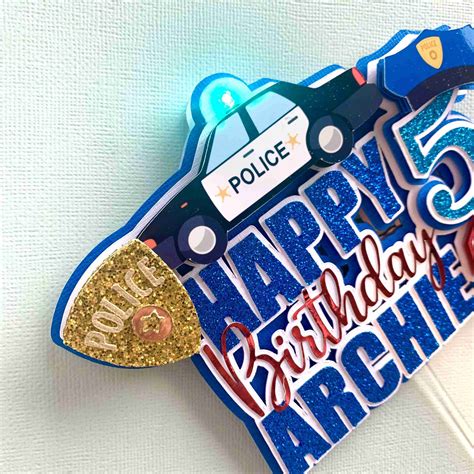 Police Car Cake Topper - Melrose Paper Designs NZ