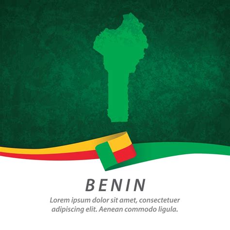 Benin flag with map 2711247 Vector Art at Vecteezy