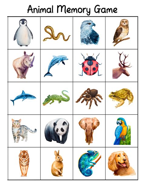 Animal Picture Cards Free Printable - Free Templates Printable