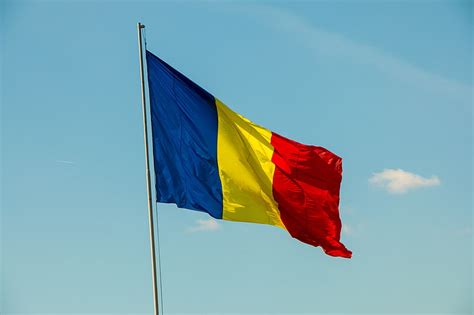 HD wallpaper: flag, Romania, red, wind, environment, sky, low angle ...