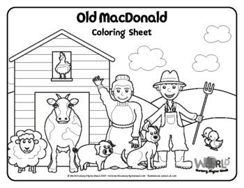 Coloring In Sheet - Nursery Rhyme - Old MacDonald (US Eng) by Jumping Cow