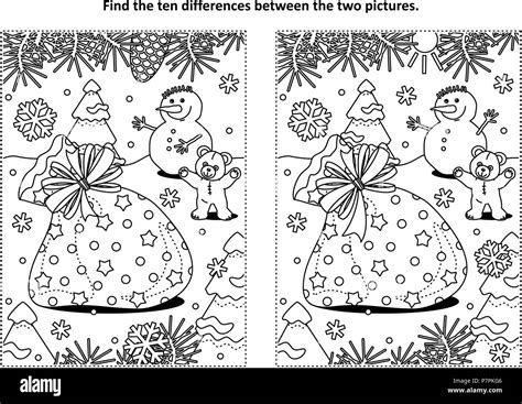 Spot the difference adult puzzle Black and White Stock Photos & Images ...