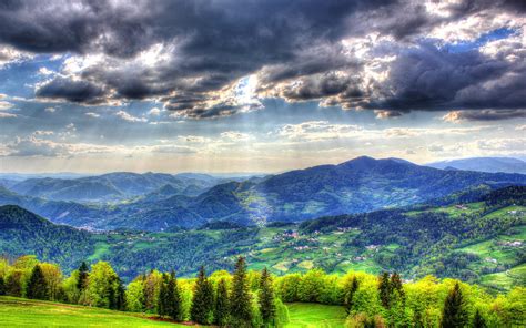 landscape, Mountain, Forest, Sky, Slovenia, Spruce, Clouds Wallpapers HD / Desktop and Mobile ...