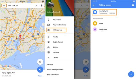 How to download areas in Google Maps for offline use