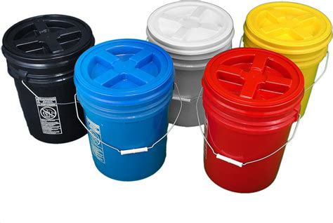 Amazon.com: Bucket Kit, Five Colored 5 Gallon Buckets with Matching ...