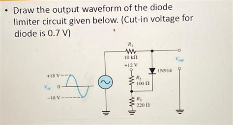 Solved Draw the output waveform of the diode limiter circuit | Chegg.com