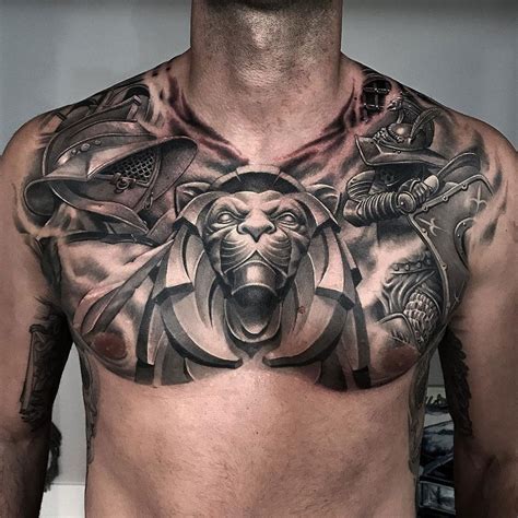 Gladiator Chest Piece https://tattoo-ideas.com/gladiator-chest/ Chest ...