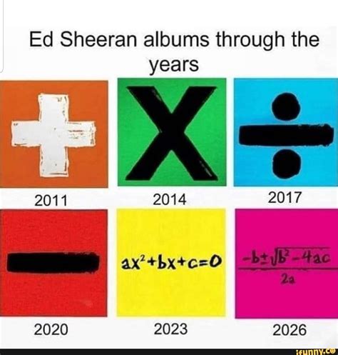 Ed Sheeran albums through the years 2020 2023 2026 - ) | Ed sheeran memes, Ed sheeran, Funny ...