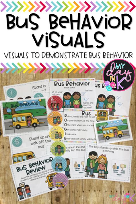 Back To School Bus Behavior Visuals | School Bus Safety Rules & Expectations | School bus safety ...